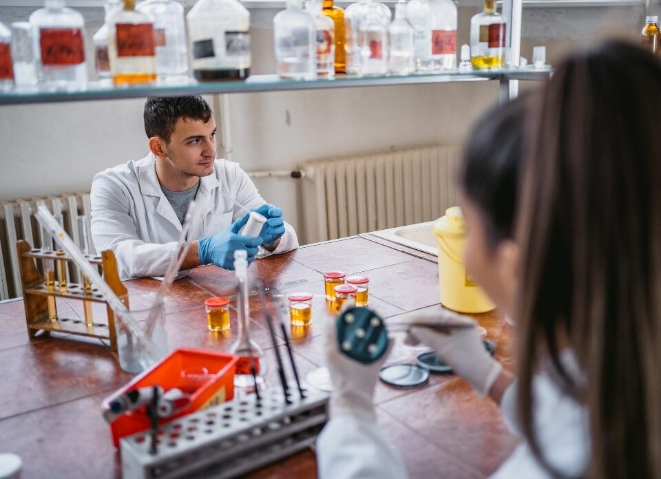 man and woman in laboratory